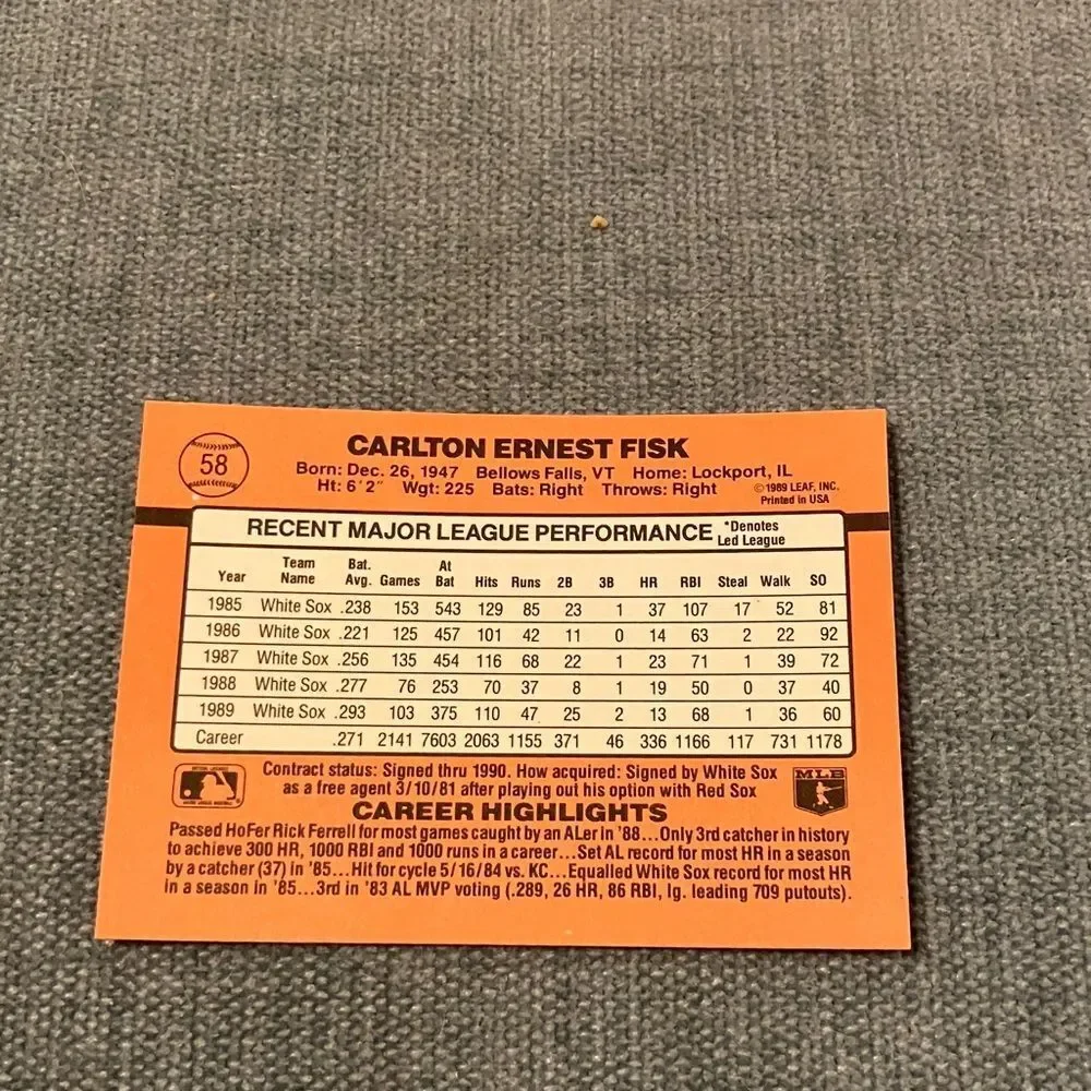 1990 Donruss Chicago White Sox Baseball Card Trading Card